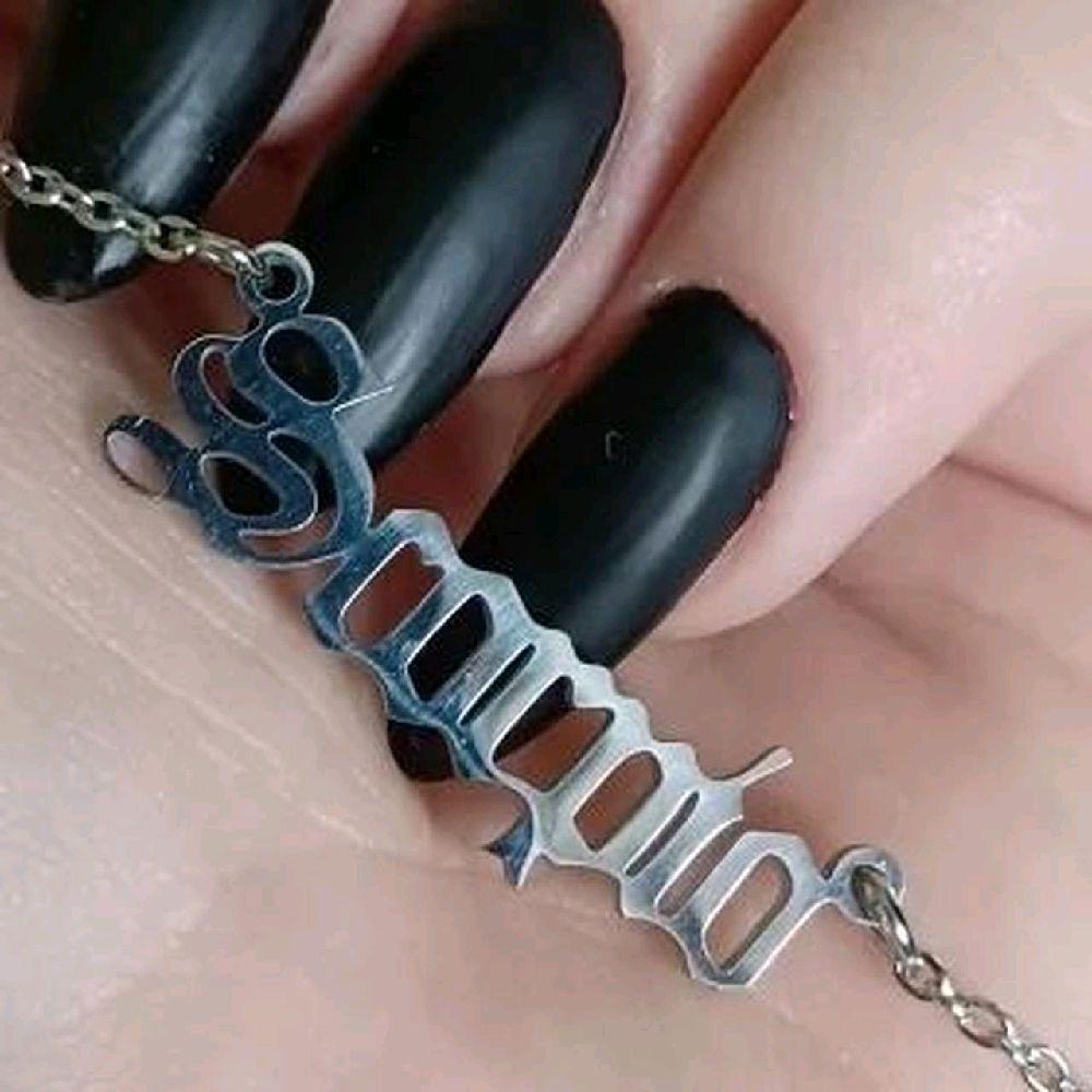 Silver Scorpio Script Necklace - Stainless Steel Zodiac Nameplate