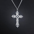 18" Silver Cross Necklace 021