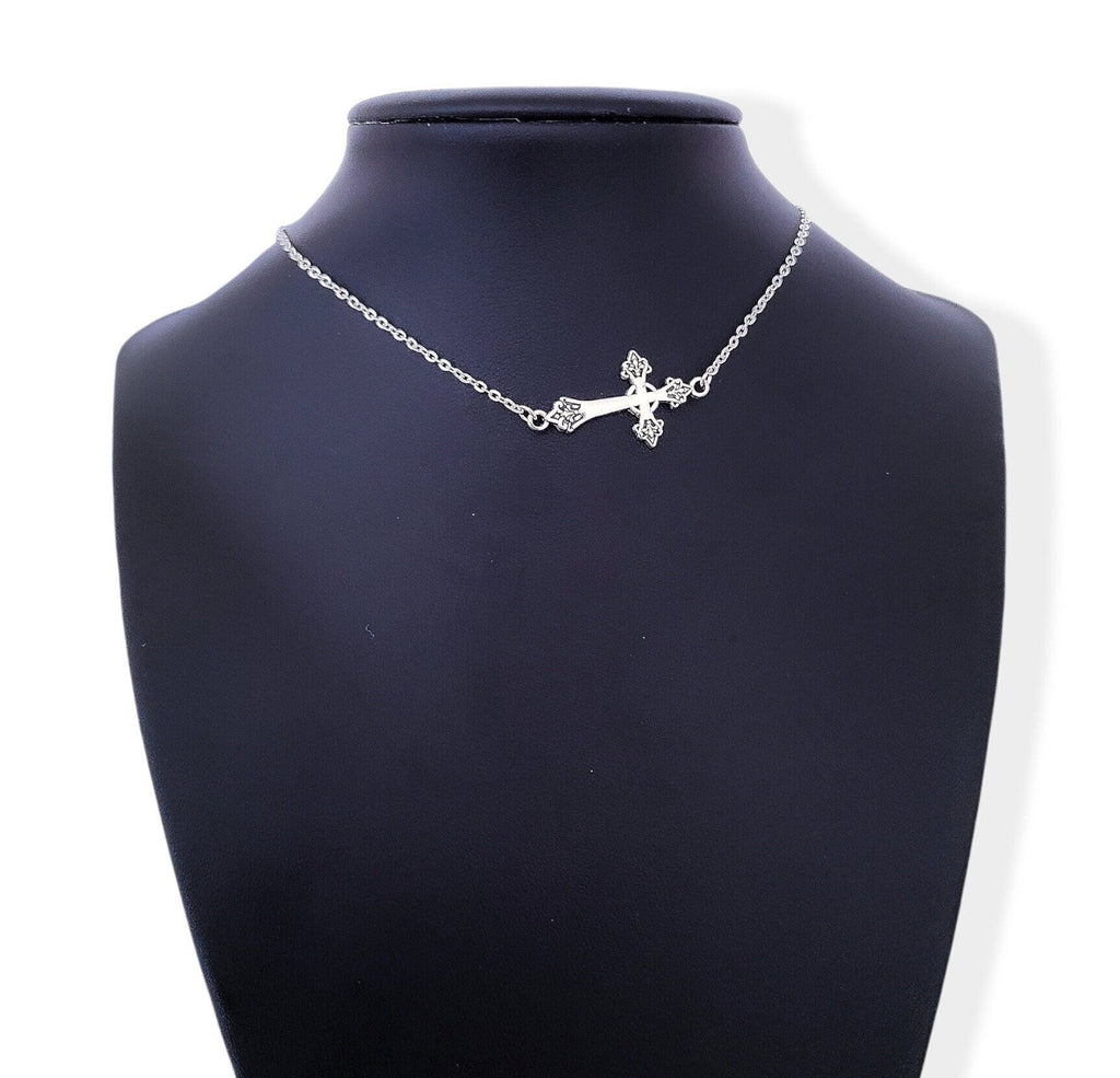 Sideways Cross Necklace 012
