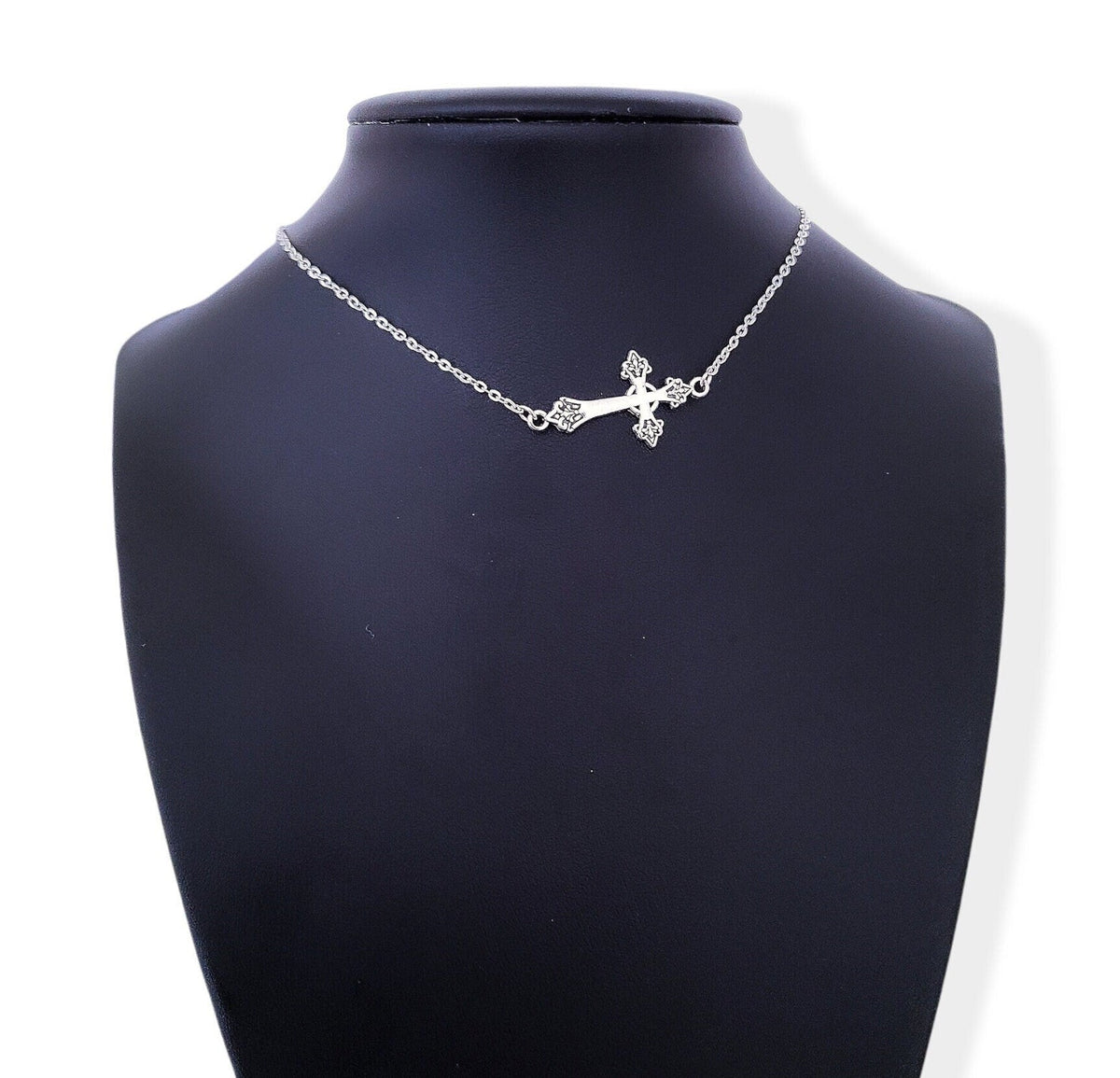 Sideways Cross Necklace 012