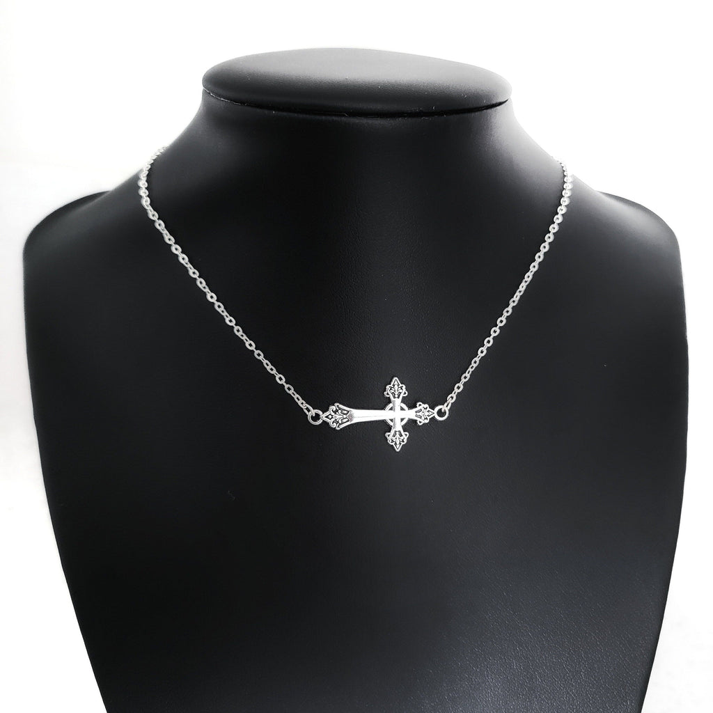 Sideways Cross Necklace 012