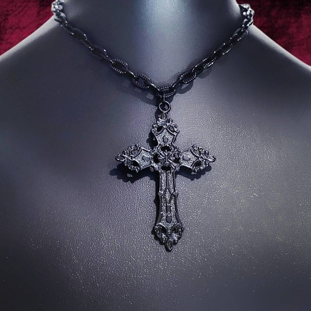 Gothic Black Cross Choker 021 (CC)