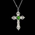 18" Gothic Cross Necklace 021-GREEN