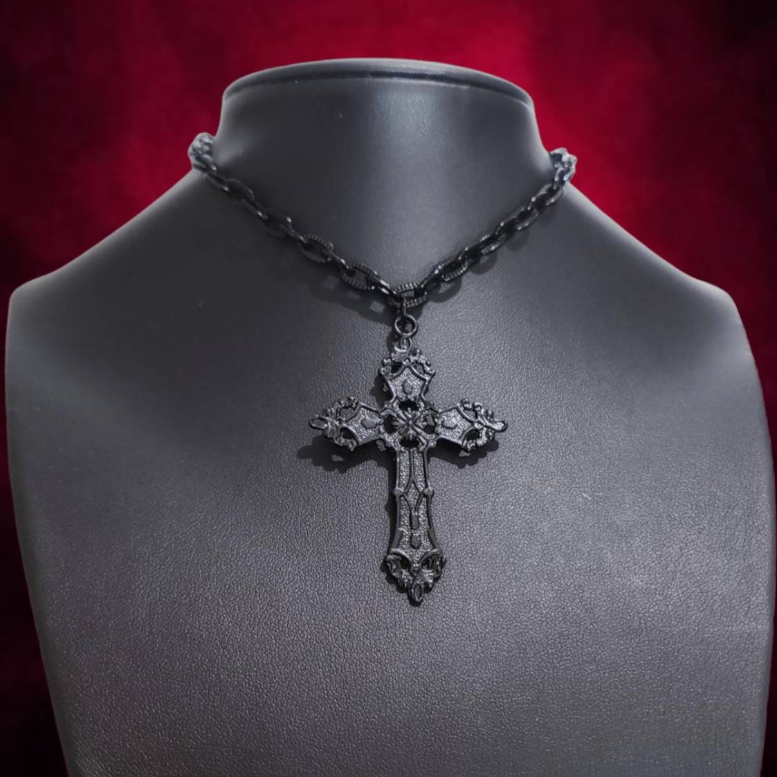 Gothic Black Cross Choker 021 (CC)