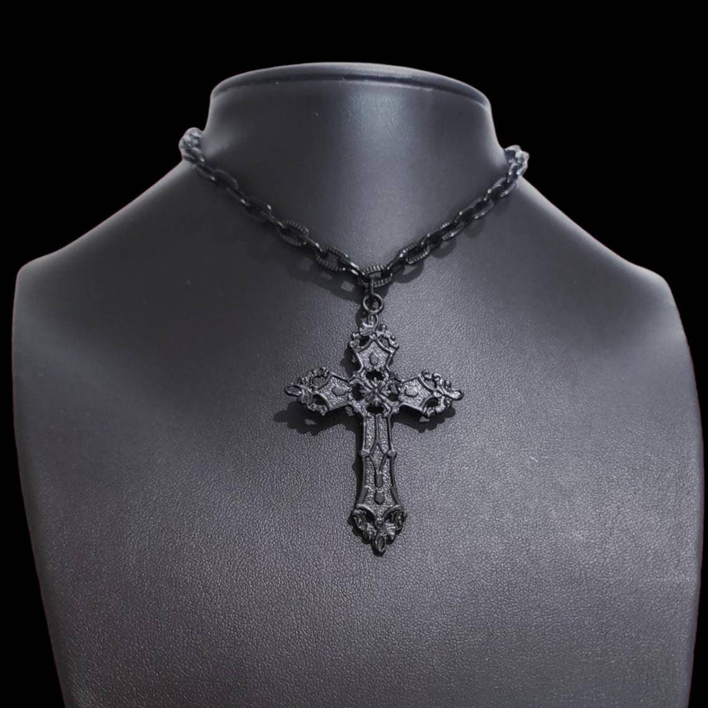 Gothic Black Cross Choker 021 (CC)