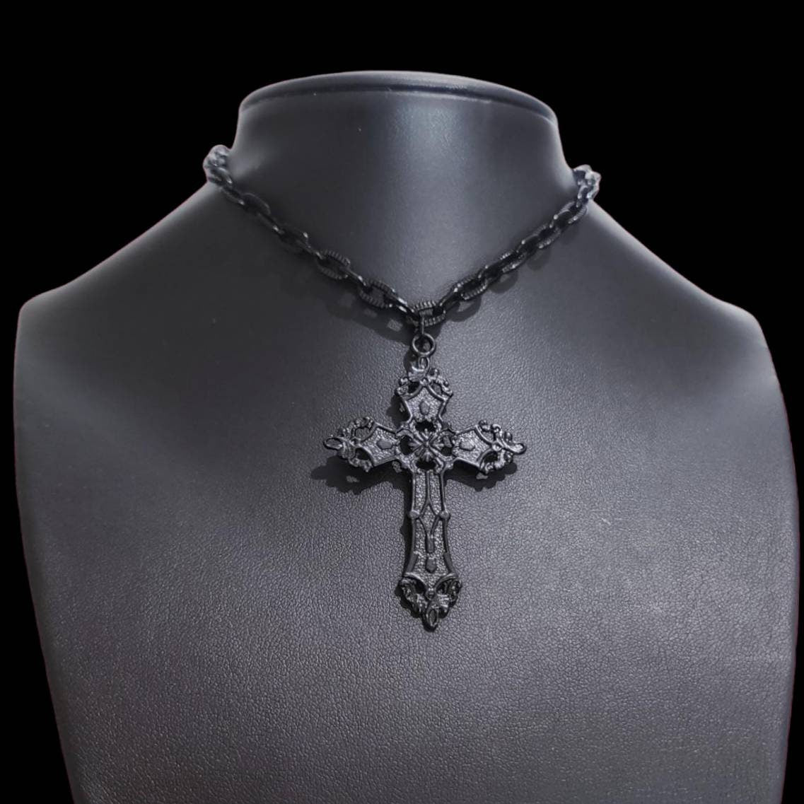 Gothic Black Cross Choker 021 (CC)