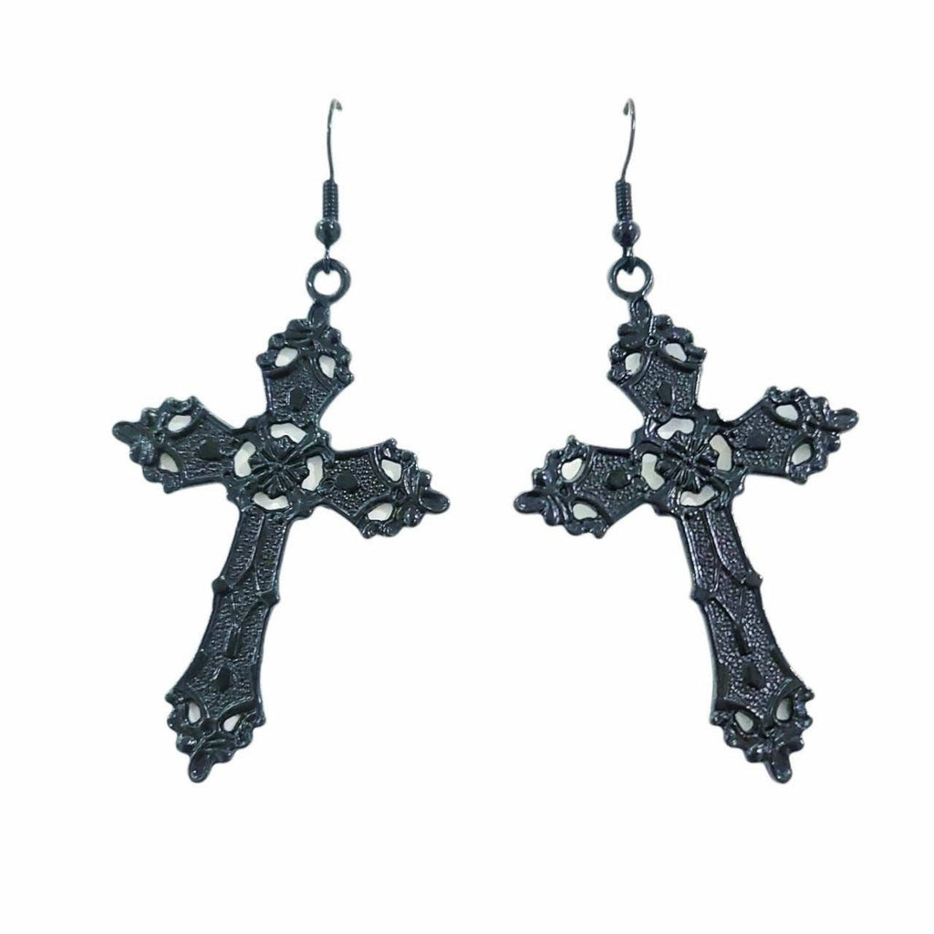 Black Maude Cross Earrings 021