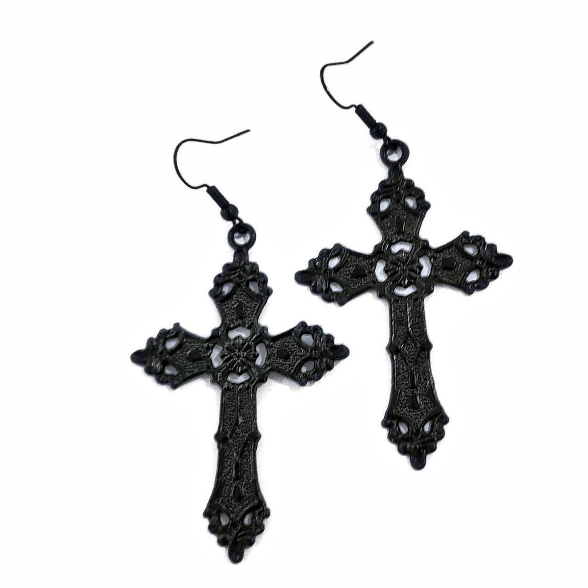 Black Maude Cross Earrings 021