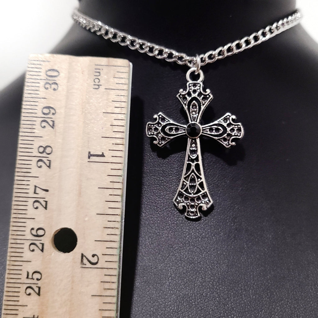 Gothic Cross Choker 023-Black