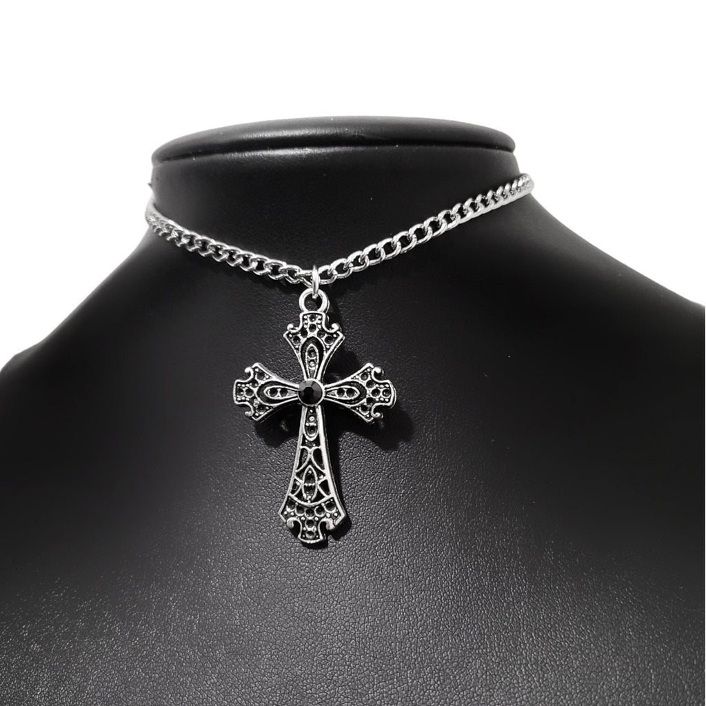 Gothic Cross Choker 023-Black