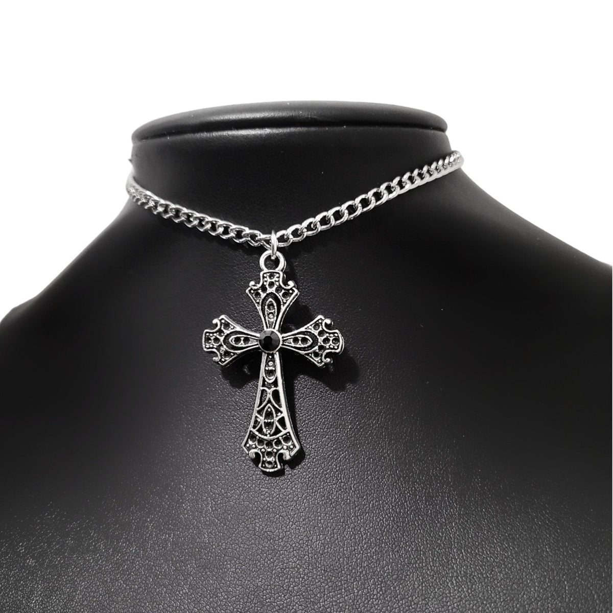Gothic Cross Choker 023-Black