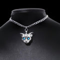 Silver Sphinx Cat Choker Necklace