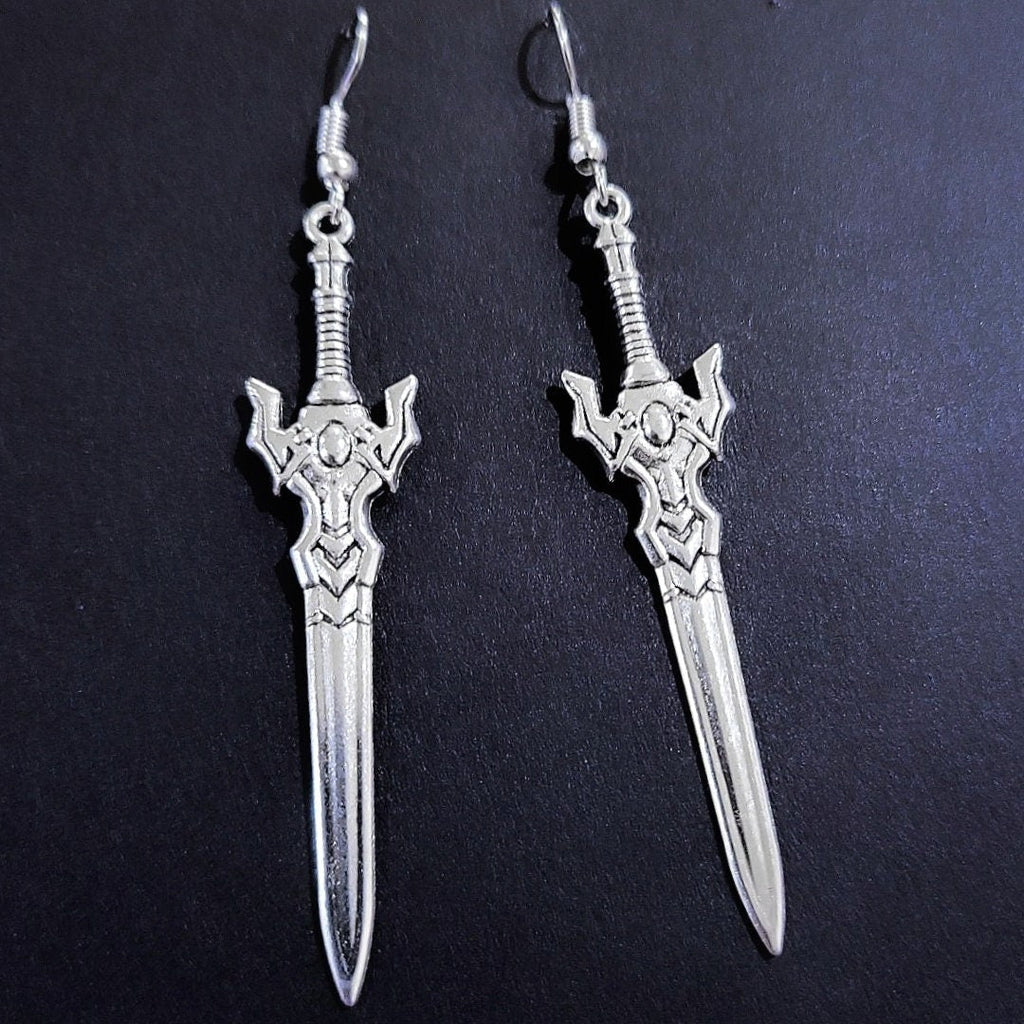 Silver Sword Earrings 007