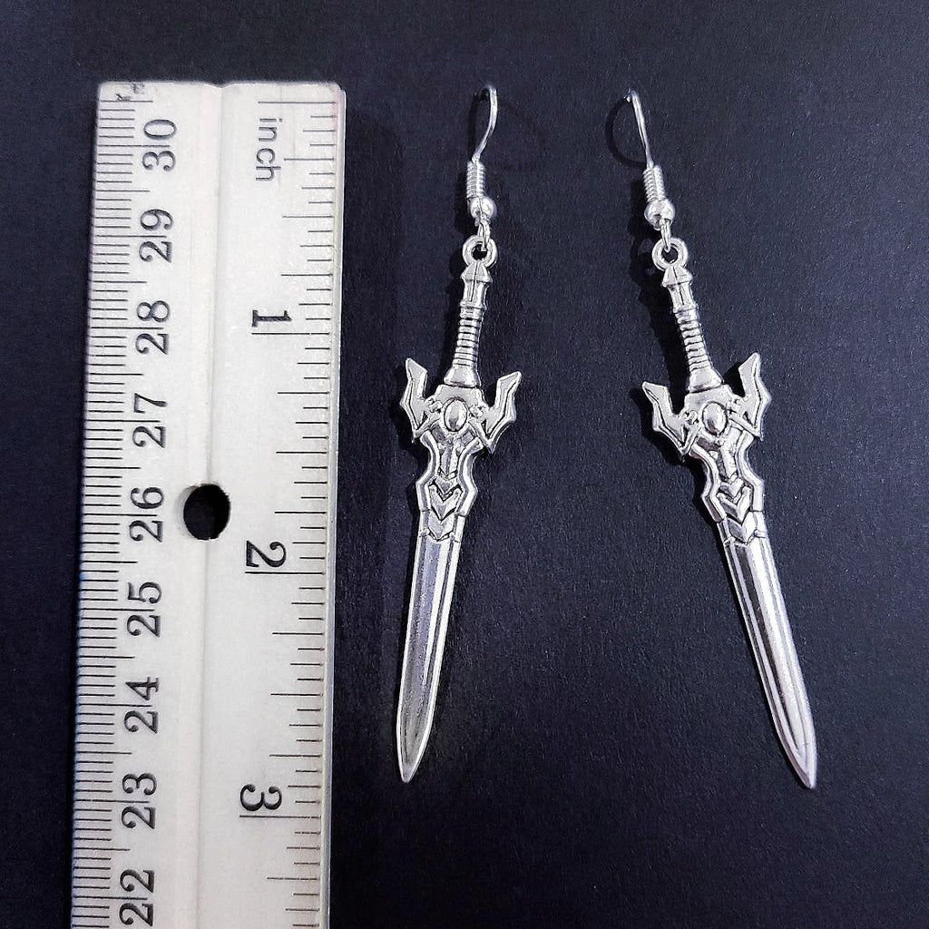 Silver Sword Earrings 007