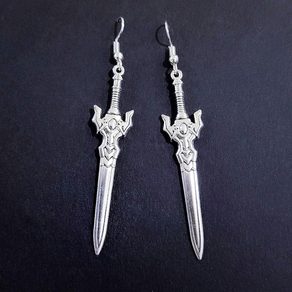 Silver Sword Earrings 007