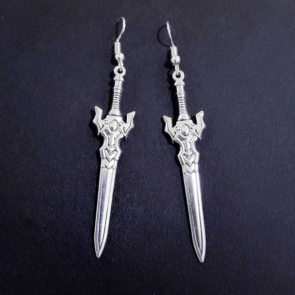 Silver Sword Earrings 007