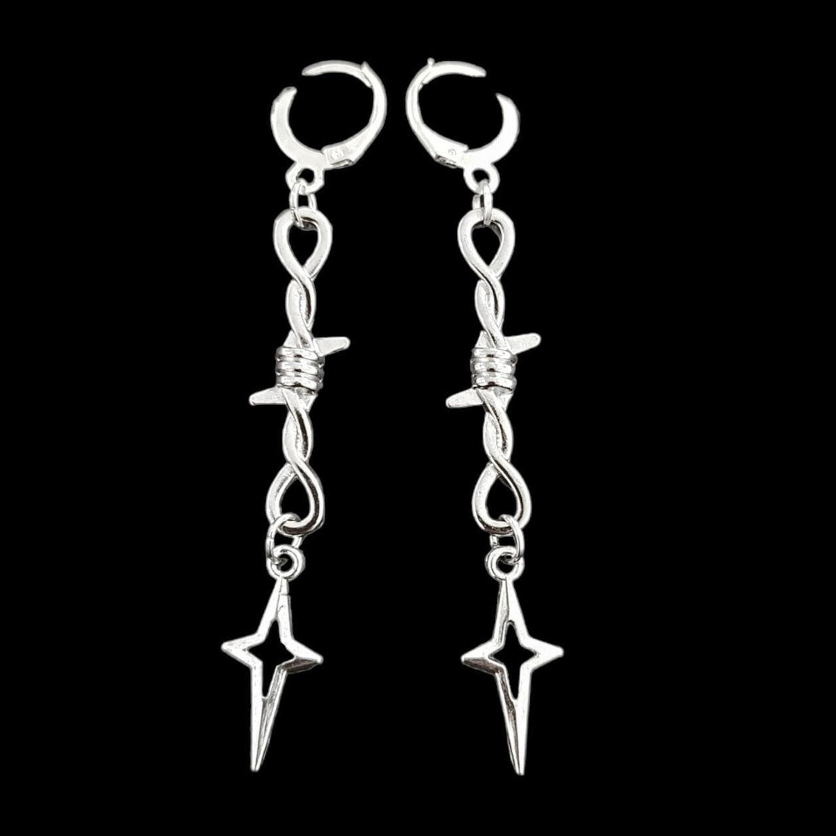 Barb Wire Star Drop Earrings