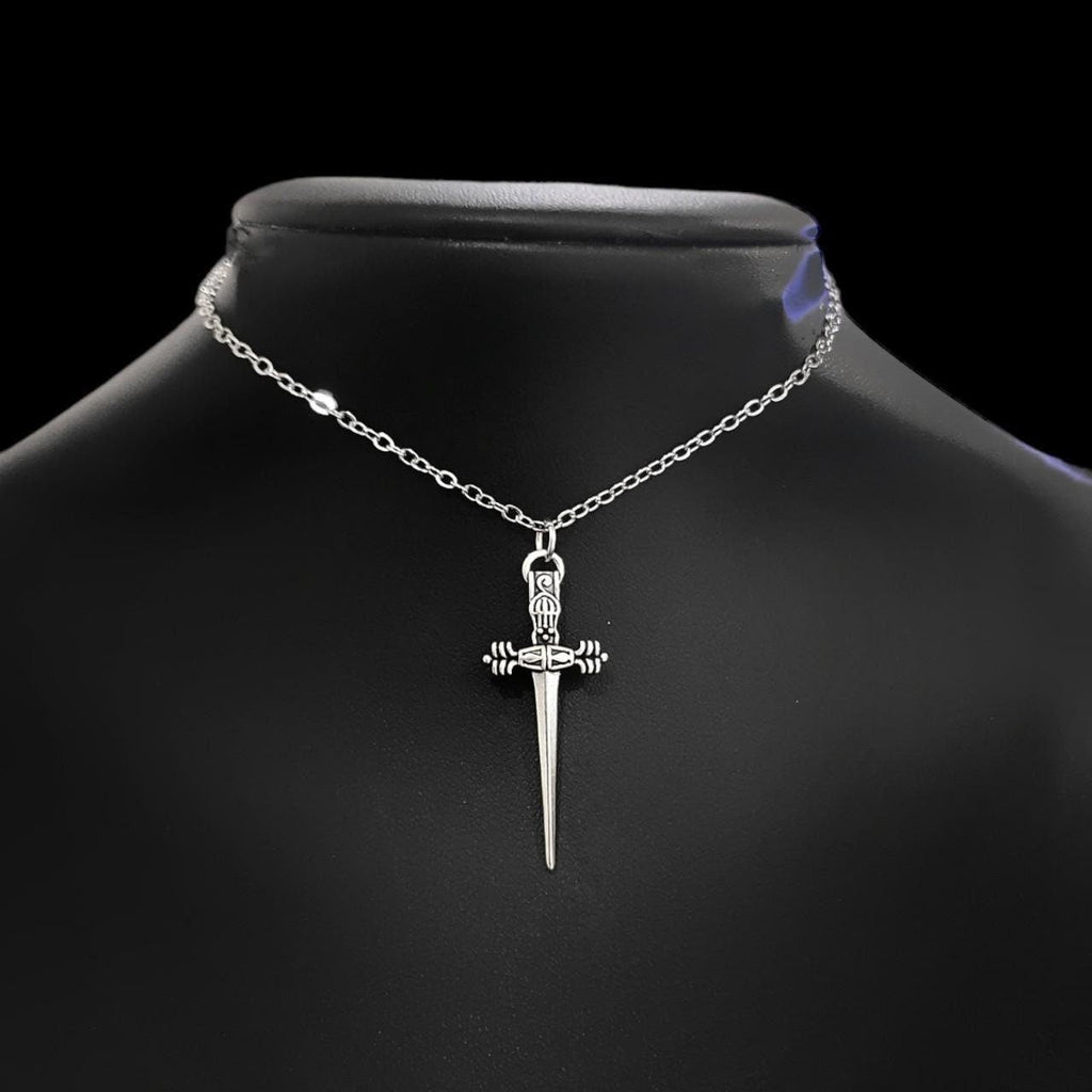 Silver Dagger Choker Necklace - 019