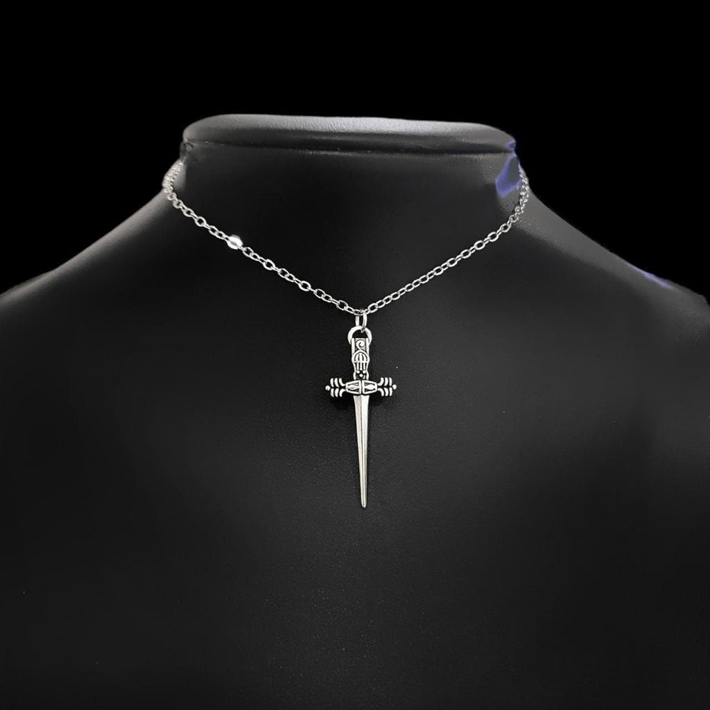 Silver Dagger Choker Necklace - 019