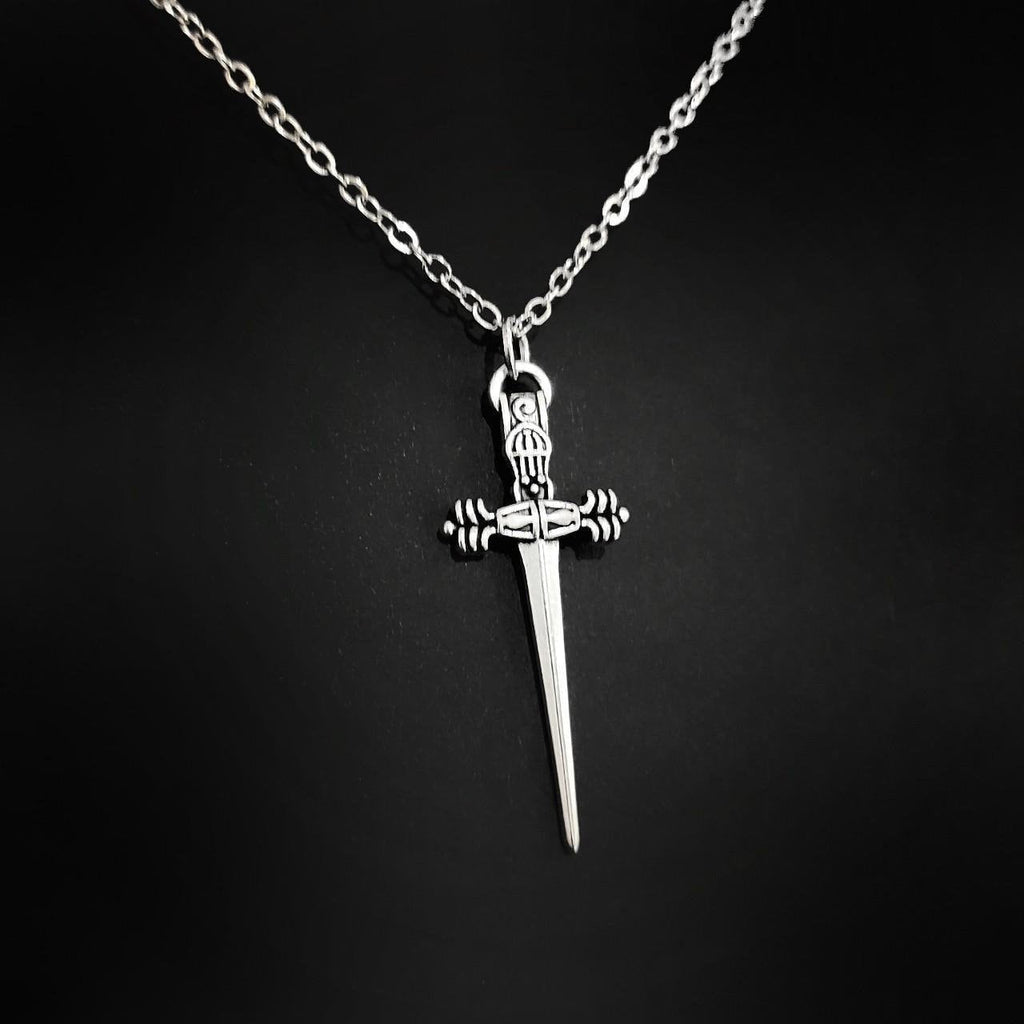 Silver Dagger Choker Necklace - 019