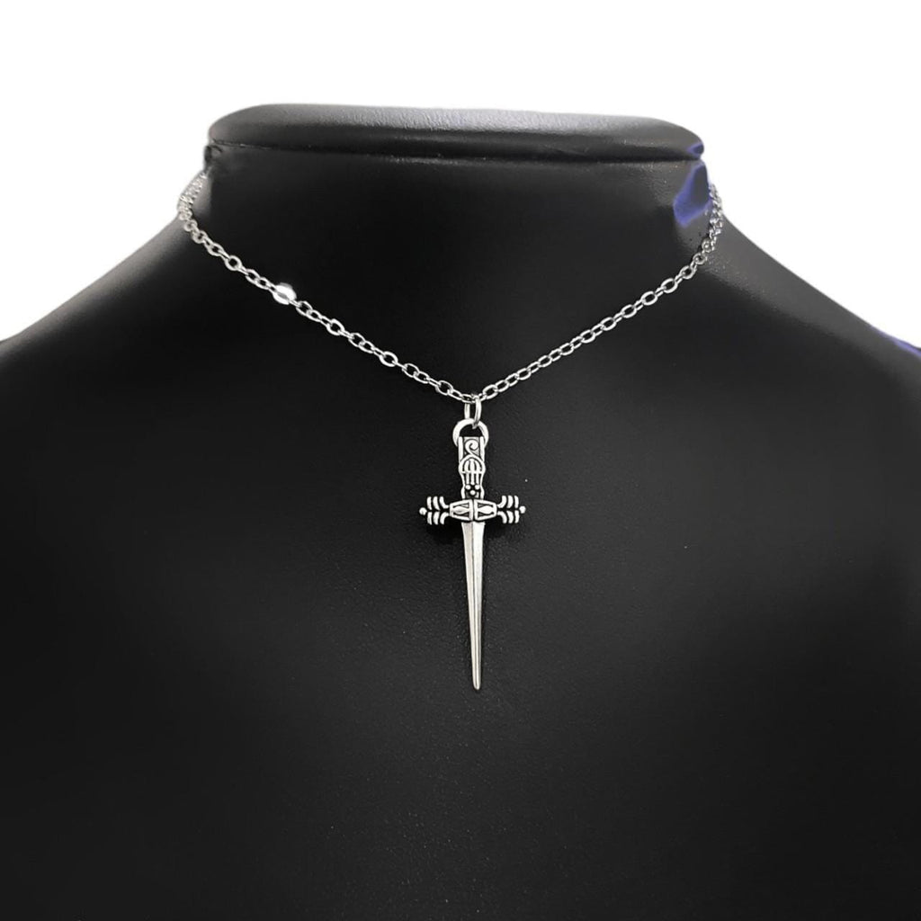 Silver Dagger Choker Necklace - 019