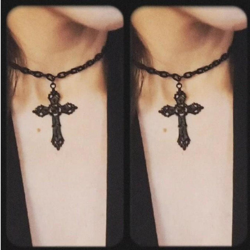 Gothic Black Cross Choker 021 (CC)