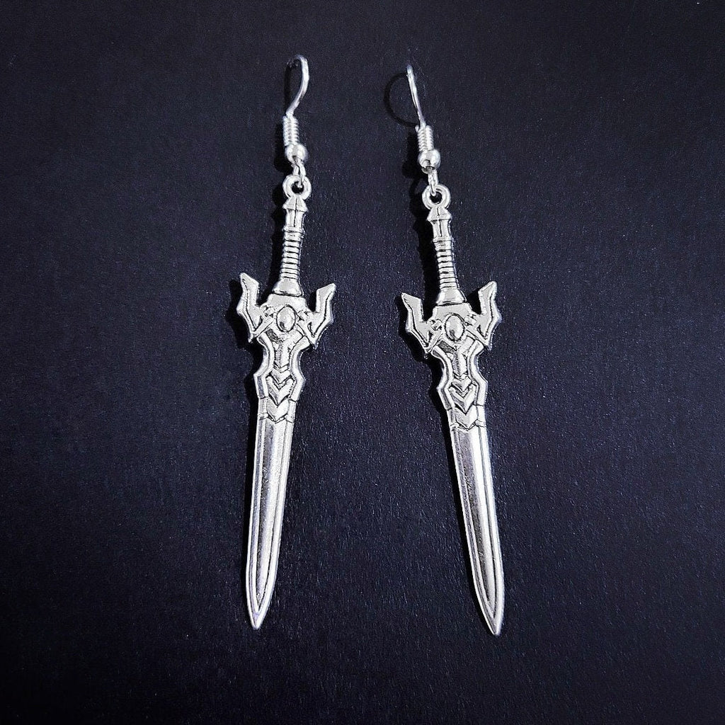 Silver Sword Earrings 007
