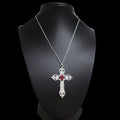 18" Gothic Cross Necklace 021-RED