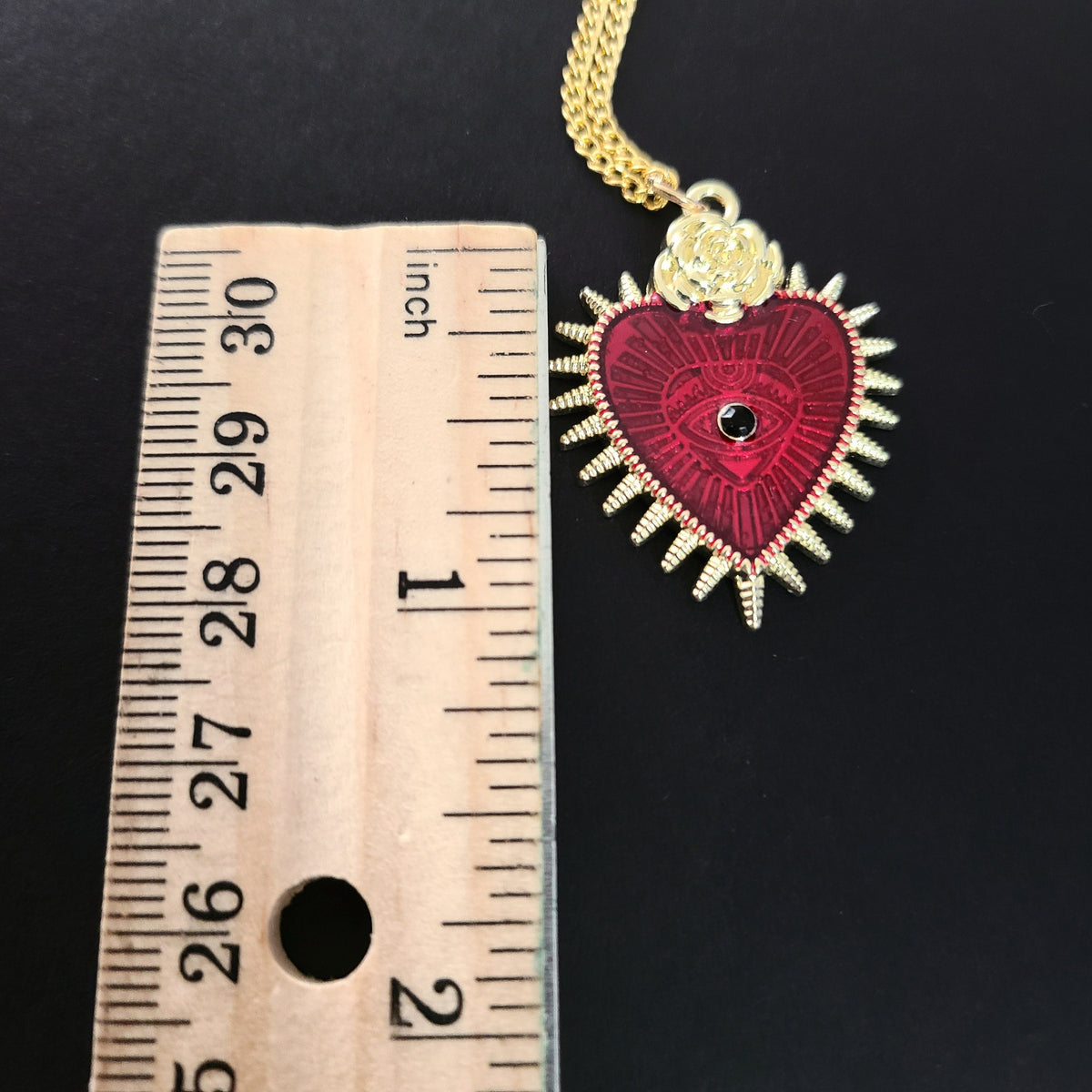 Red Gold Sacred Heart Choker