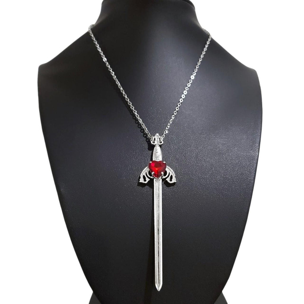 Gothic Heart Sword Necklace 011