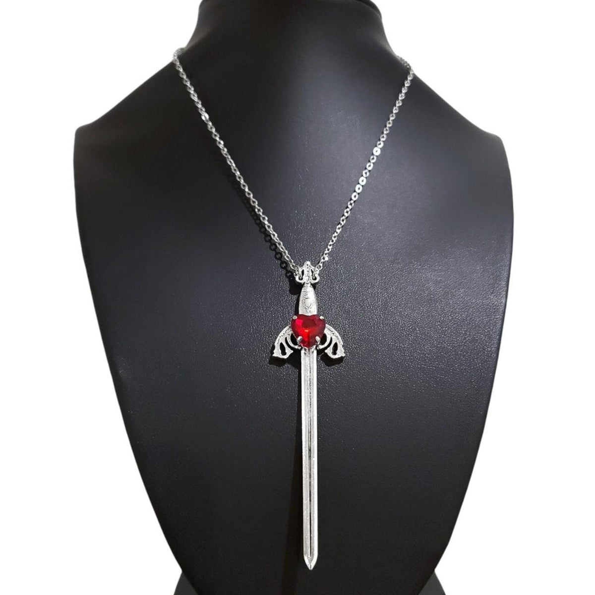 Gothic Heart Sword Necklace 011