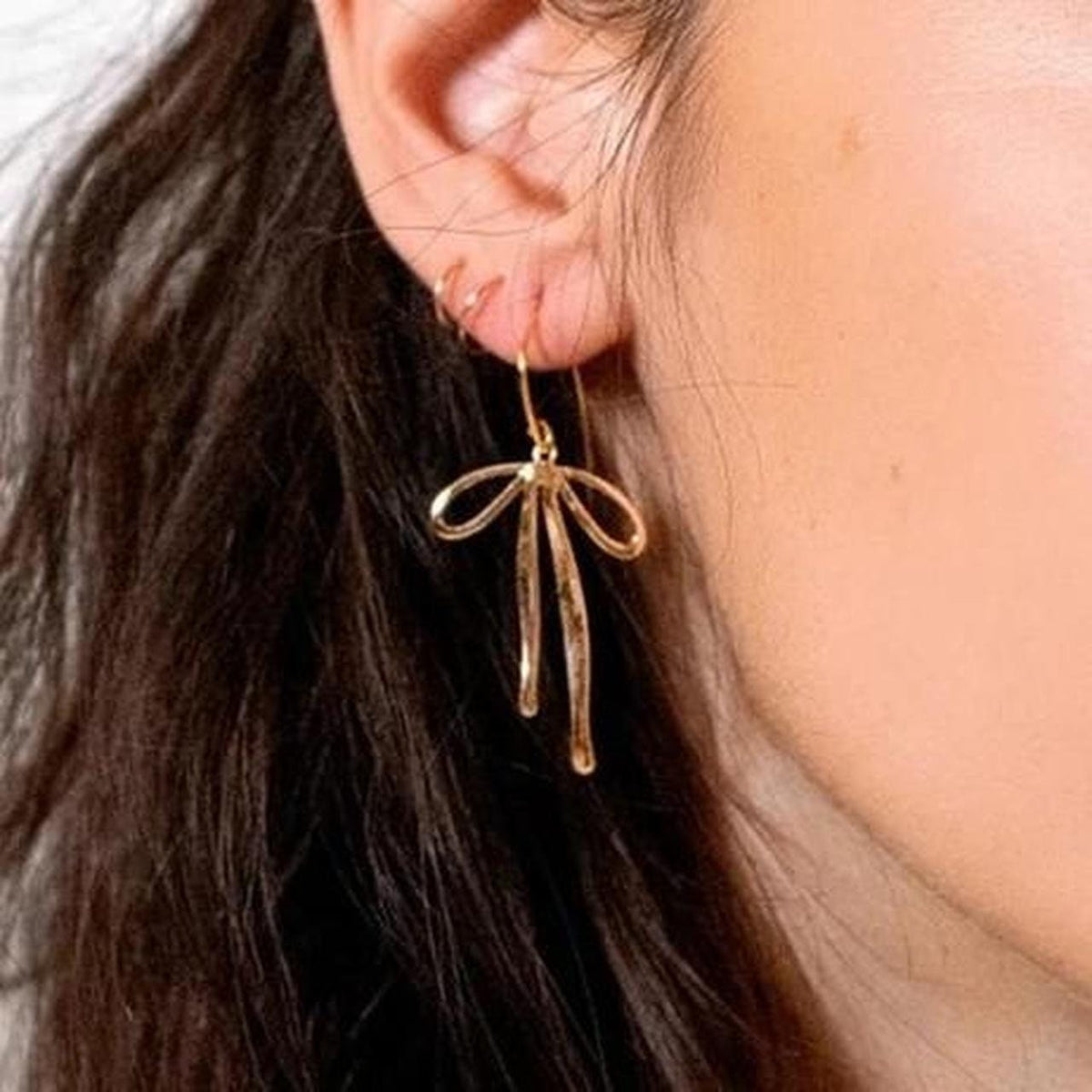 Gold Bow Earrings