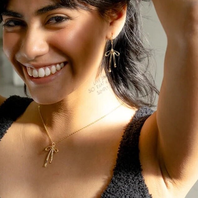 Gold Bow Earrings