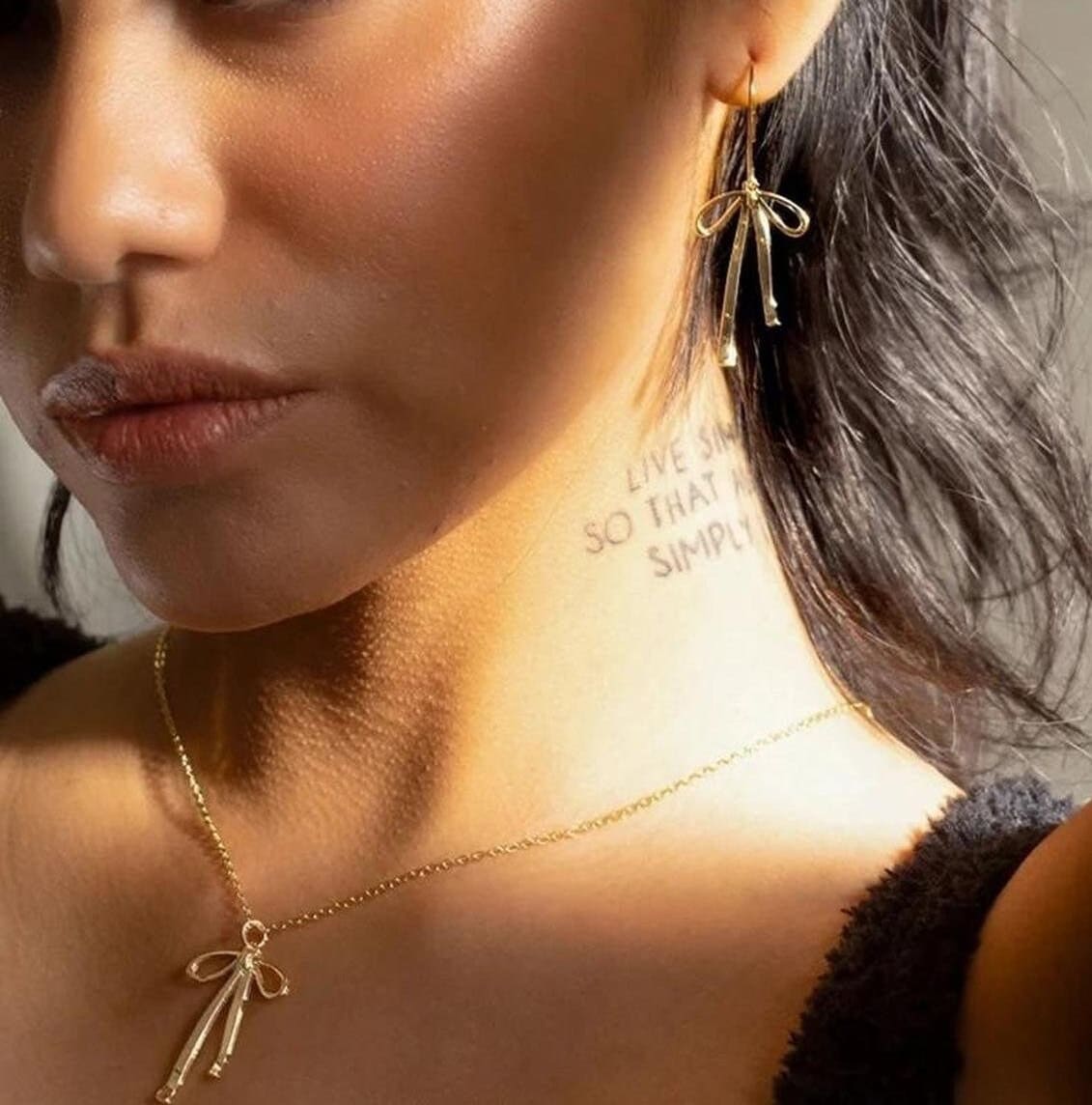 Gold Bow Earrings