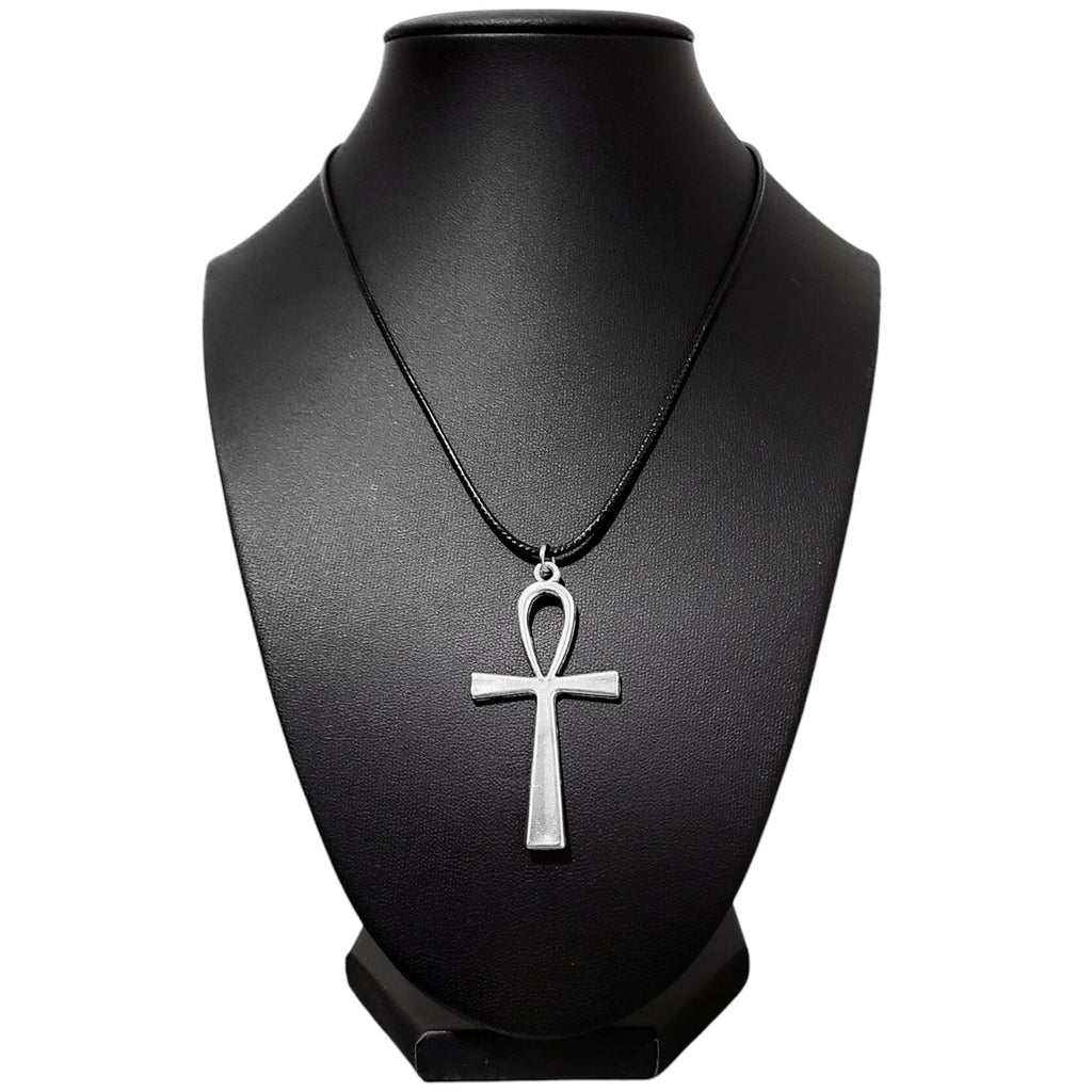 18" Ankh Necklace - Black Cord