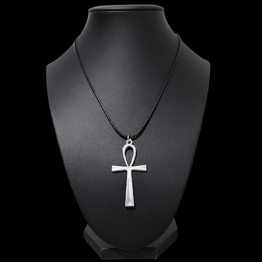 18" Ankh Necklace - Black Cord