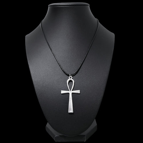 18" Ankh Necklace - Black Cord