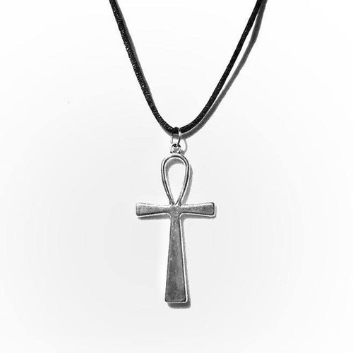 18" Ankh Necklace - Black Cord