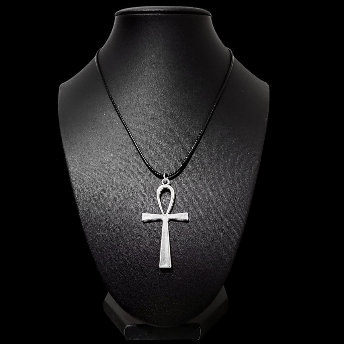 18" Ankh Necklace - Black Cord