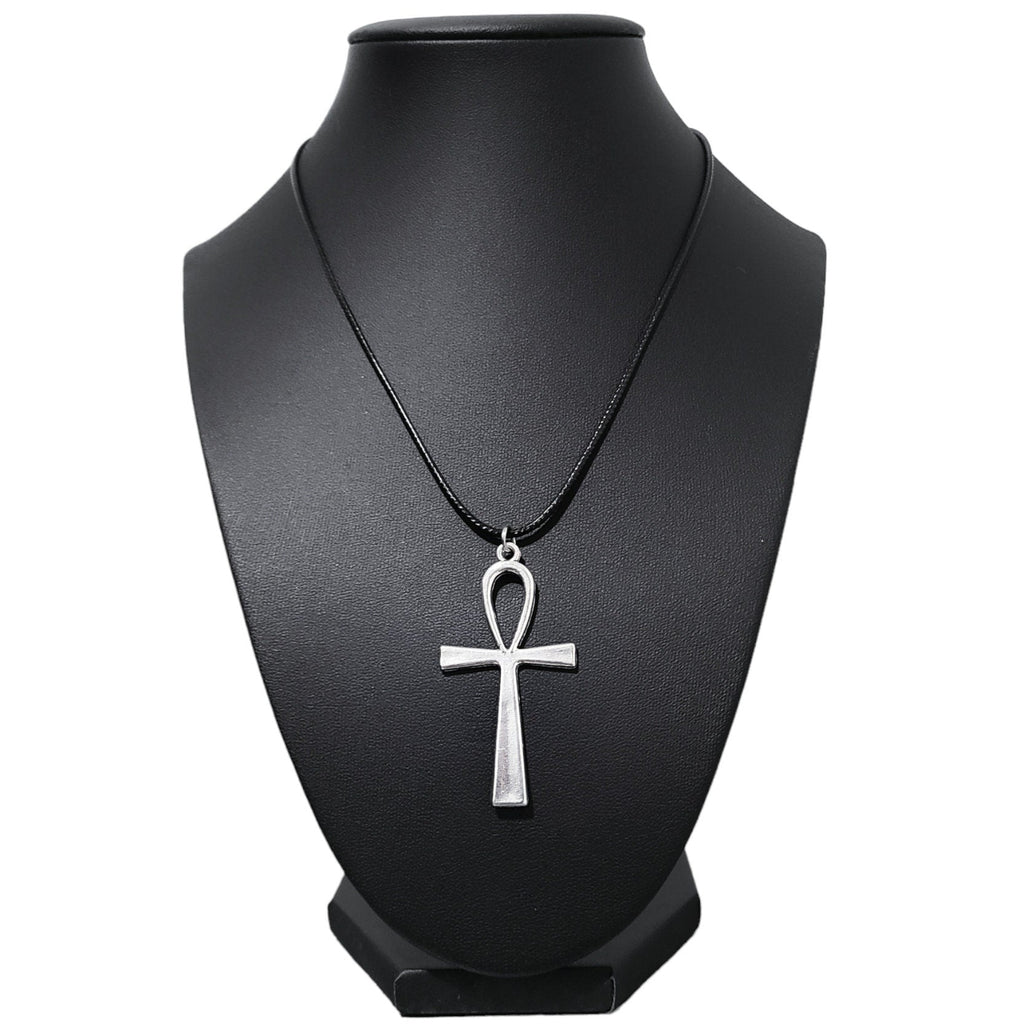 18" Ankh Necklace - Black Cord