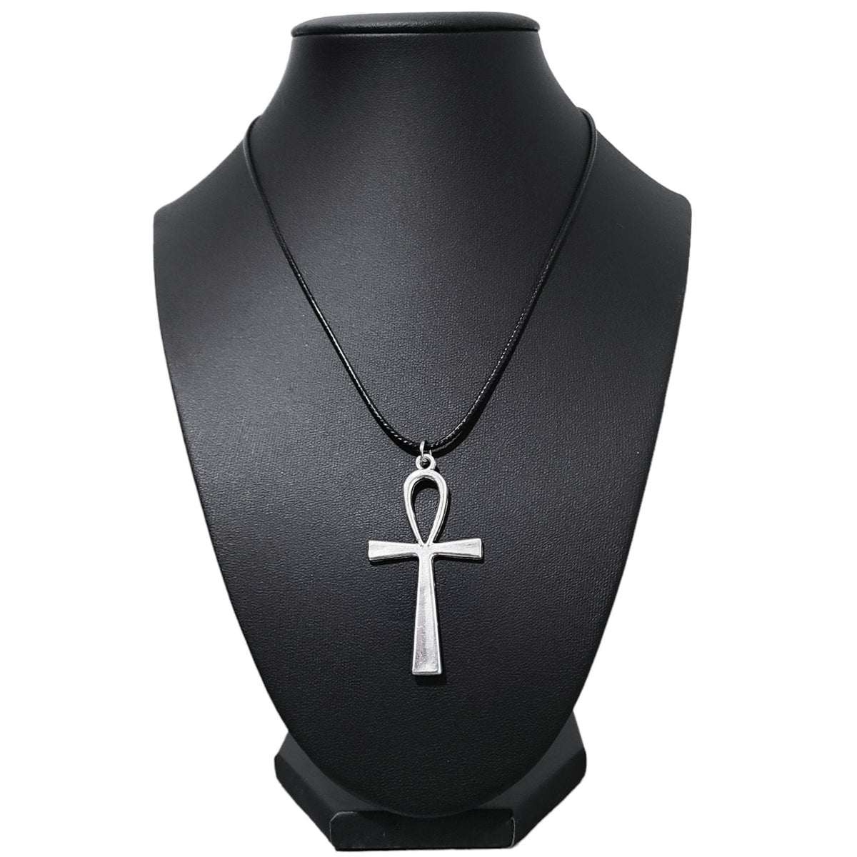18" Ankh Necklace - Black Cord