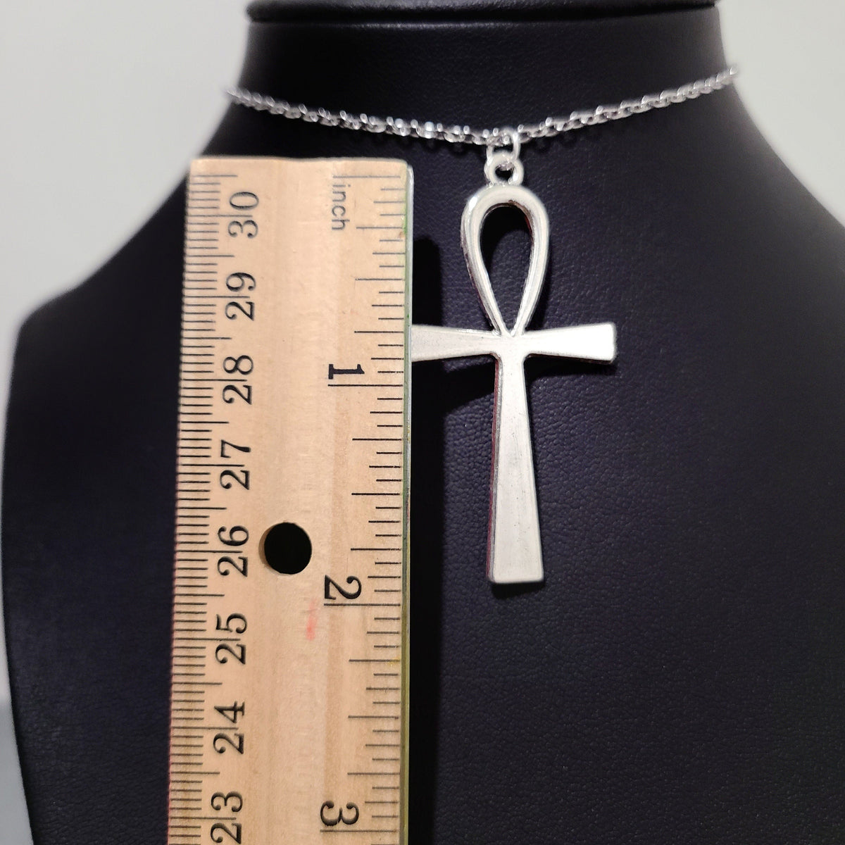 18" Ankh Necklace - Black Cord