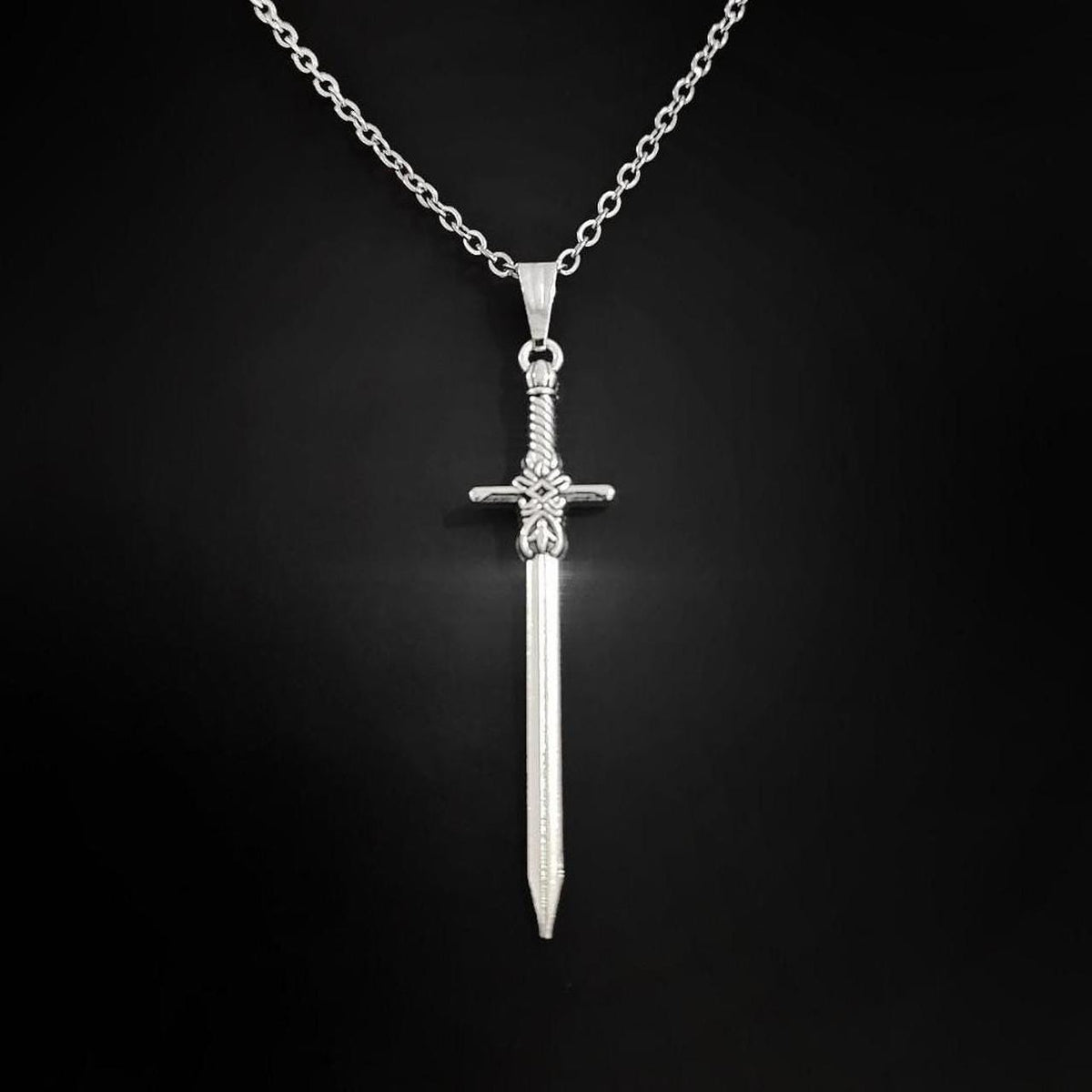 18" Sword Necklace 021 - Silver