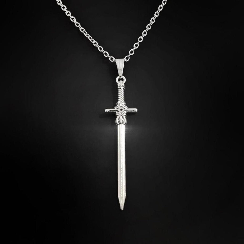 18" Sword Necklace - Silver 021