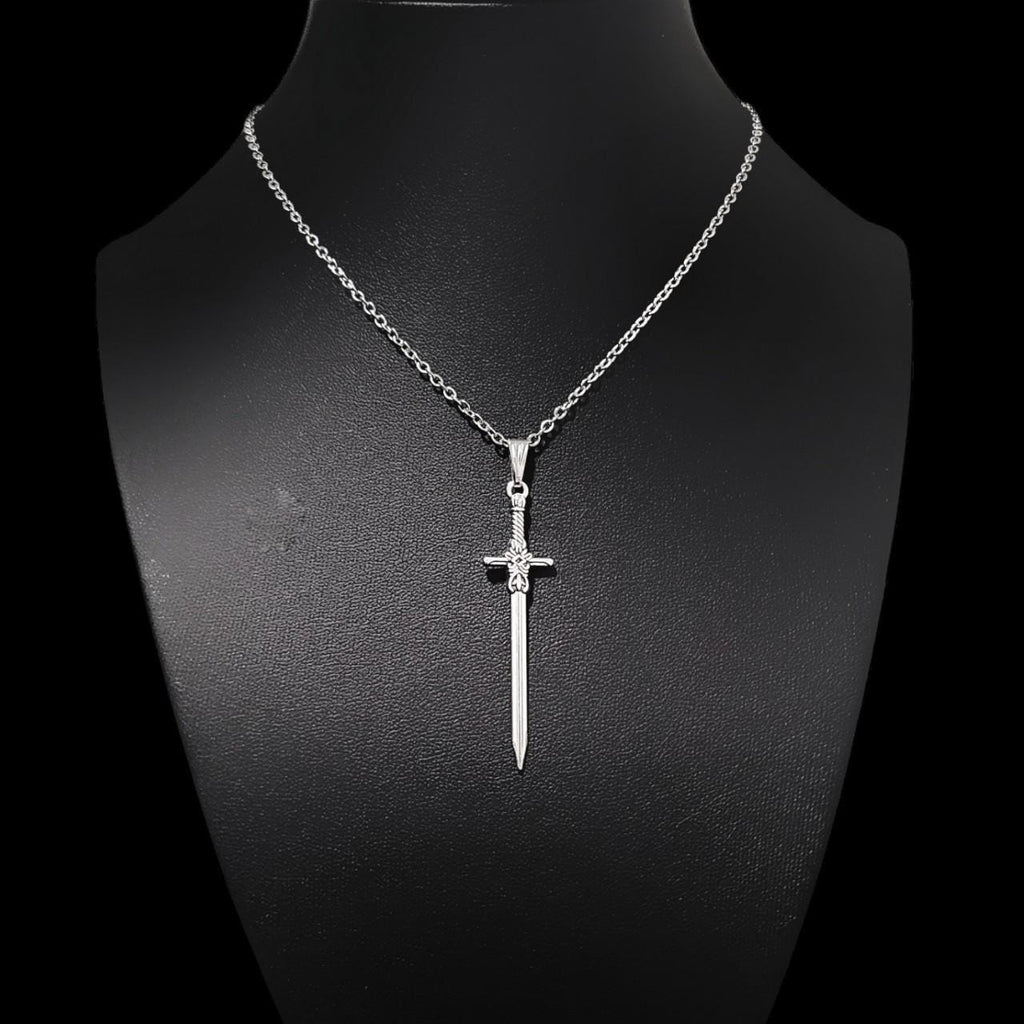 18" Sword Necklace 021 - Silver
