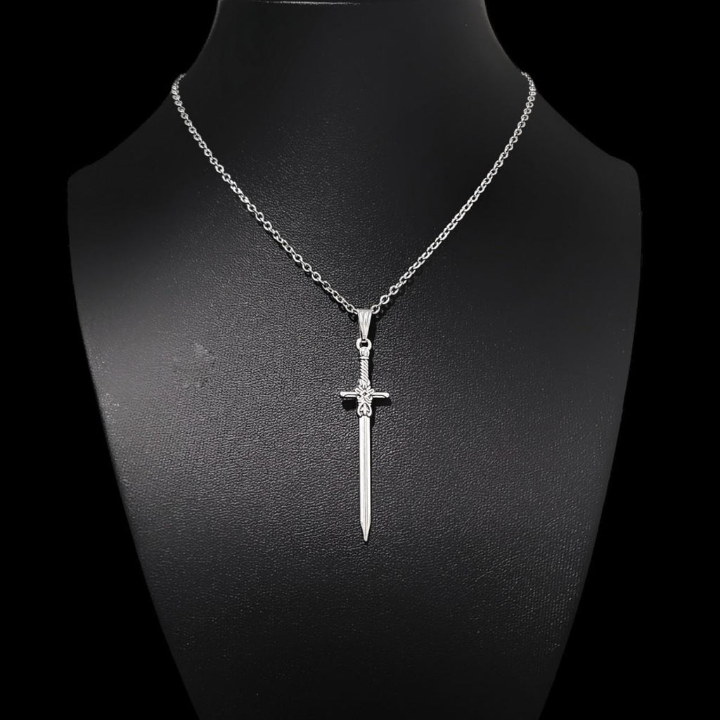18" Sword Necklace - Silver 021