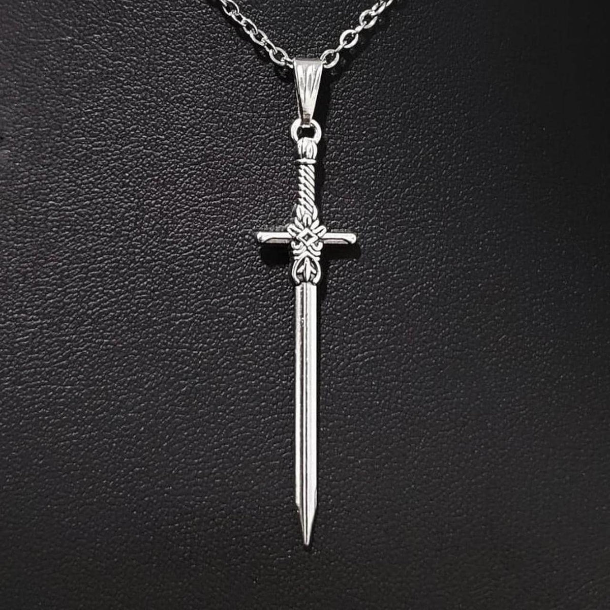 18" Sword Necklace 021 - Silver