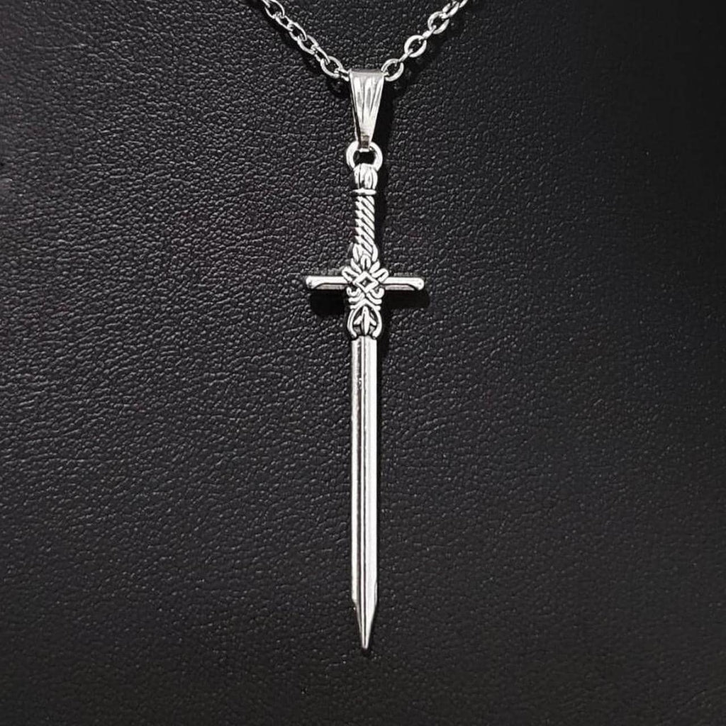 18" Sword Necklace - Silver 021