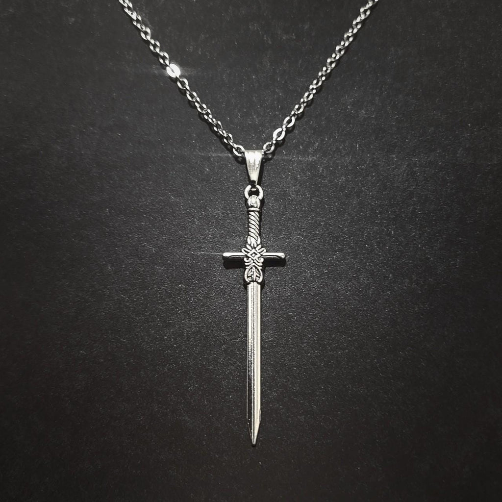 18" Sword Necklace 021 - Silver