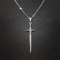 18" Sword Necklace 021 - Silver